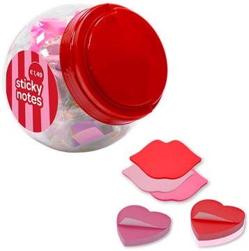 pink notes hart en lippen