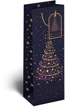 geschenkzak kerstboom fles