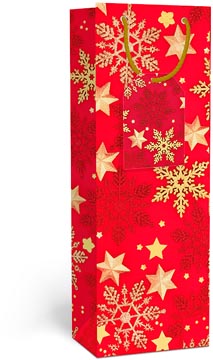 geschenkzak sneeuwvlok rd fles