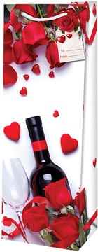 geschenkzak wijn en bloem fles