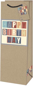 geschenkzak happy bday fles