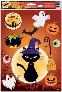 raamsticker halloween kat