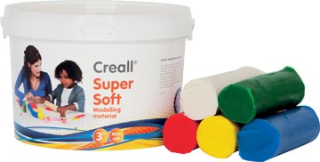 Creal - Havo Boetseerpasta Supersoft -5 geassorteerde Kleuren, 350gr per kleur, rood, groen, geel, wit en blauw