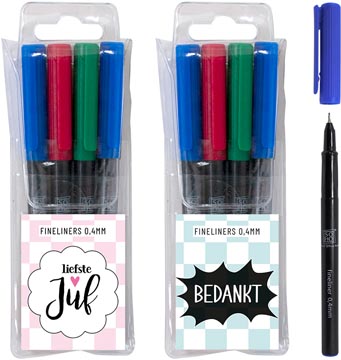 fineliner 4 st juf-bedankt
