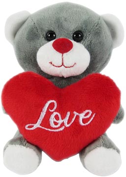 beer hart love grijs 12cm
