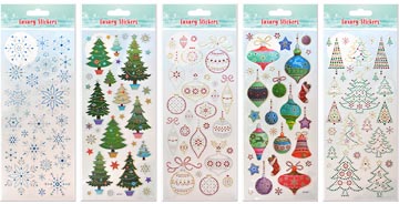 sticker kerst 10x26cm glitter