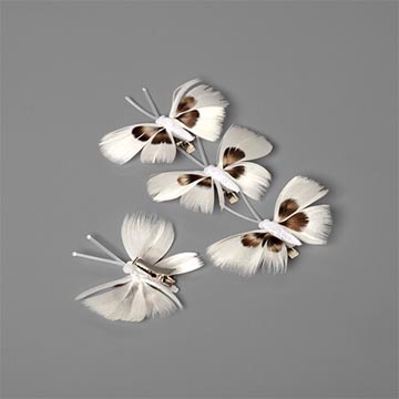 vlinder op clip 5cm wit bl4