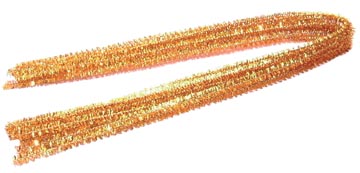 Chenilledraad, glitter goud, 10 stuks, 50cmx8mm