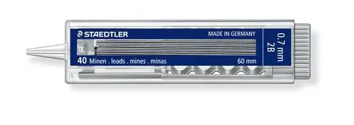 Mars Micro Carbon Fijnstiften 0.7 mm 2B Dispenser 40 stuks - Potloodvulling