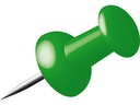 Doosje 40 Push Pins (Groen)