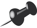 Doosje 40 Push Pins (Zwart)