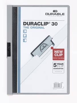 Durable, Klemmap Duraclip A4, 3Mm, Tot 30 Vellen Grijs