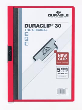 Durable, Klemmap Duraclip A4, 3Mm, Tot 30 Vellen Rood
