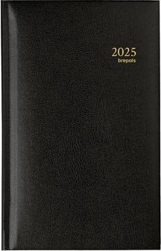 Agenda Brepols Interplan Lima Zwart 1 week per 2 pagina's 1-talig Ft 90 x 160 mm