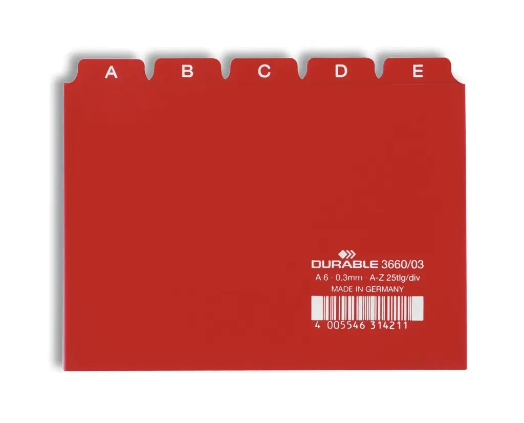 Durable, Tabkaarten A6 Indeling 5/5 A-Z Bedrukte Tabs Pp 