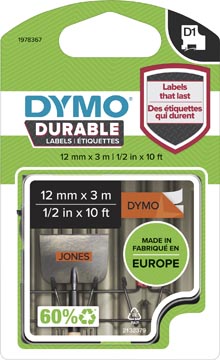 Dymo Durable Vinyl Tape 12Mm (Zwart/Oranje)