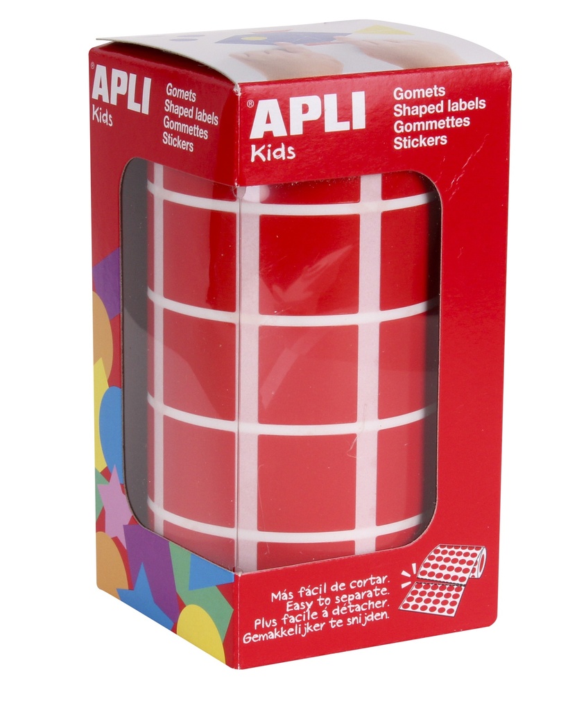 etiket apli 1770 stuks (20x20mm, rood)