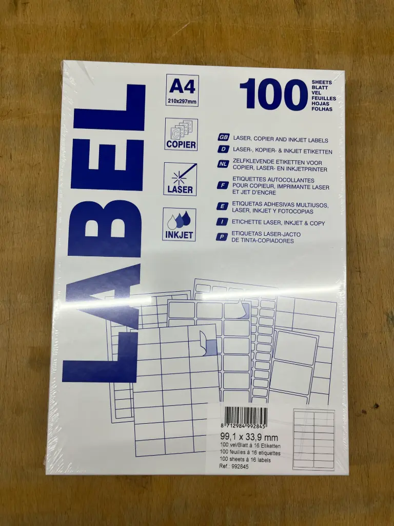 etiketten 100 vellen (99,1x33,9mm, a4/16)