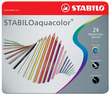 ETUI KLEURPOTLODEN AQUACOLOR METAAL (24)