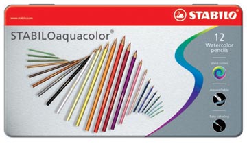 ETUI KLEURPOTLODEN AQUACOLOR METAAL (12)