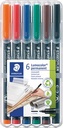 Etui Lumocolor Staedtler 317 Permanent (Dikte 1Mm 6 Kleuren)