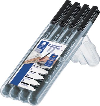 Etui Lumocolor Staedtler 319 Permanent (Dikte S/M/B/F Zwart)