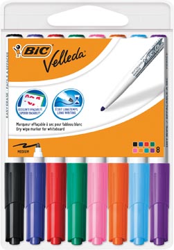 Etui Witbordstiften Bic 1741 Ronde Punt M 8 Stuks