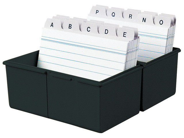 Kaartenbak-Fichebak Han A8 Incl. 100 Kaarten+Tab A-Z Zwart