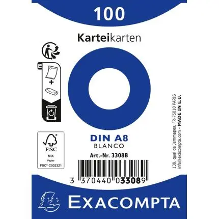 fiches (a8 (55x74mm), wit, blanco)