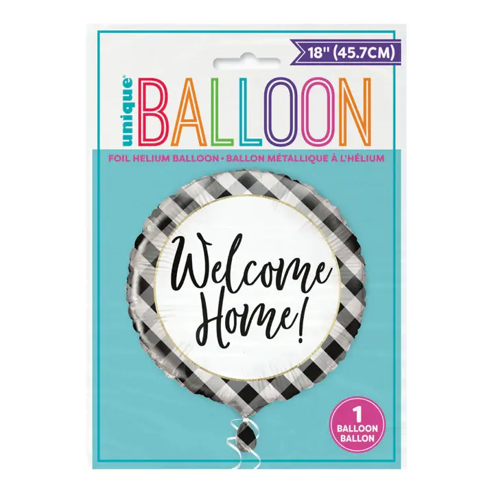 Helium Ballon "Welcome Home" Zwart 45cm 