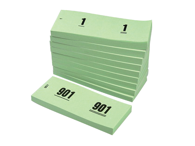 Nummerblok 42x105mm - groen - 10st