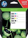 HP 364 PSC Inkt (4) cmyk ST 1x250/3x300pagina's 1x6/3x3 ml