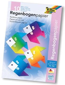 10 vel regenboogpapier 225x320mm folia