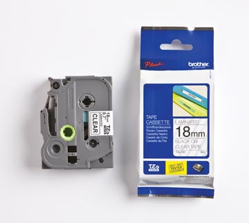 Brother Tze Tape Voor P-Touch 18 Mm, Zwart Op Transparant
