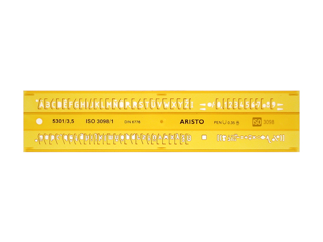 Lettersjabloon Aristo 3,5mm H-profiel schriftvorm B recht