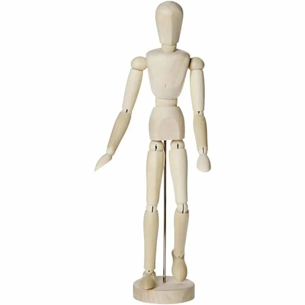 Model Gemaakt Van Gepolijst Hardhout, Man, H. 30Cm