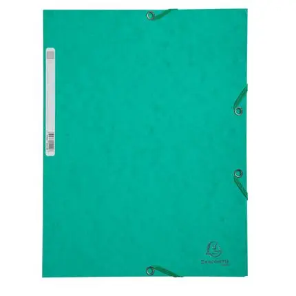 elastomap 3 kleppen in glanskarton met rugetiket, 400g/m2 - a4 - groen