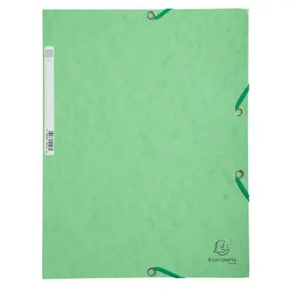 elastomap 3 kleppen in glanskarton met rugetiket, 400g/m2 - a4 - licht groen