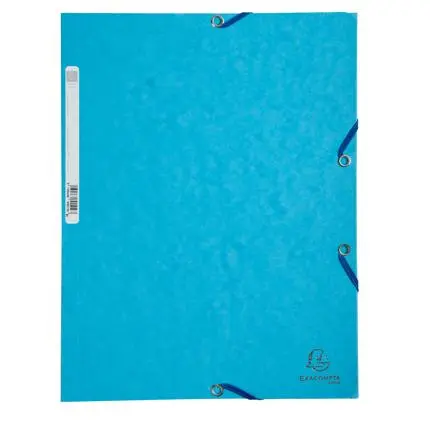 elastomap 3 kleppen in glanskarton met rugetiket, 400g/m2 - a4 - turquoise