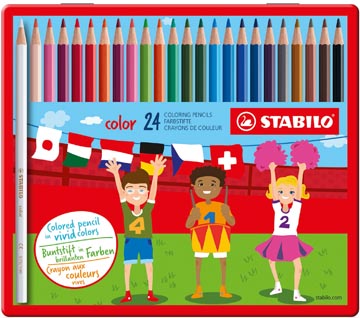 Metaaldoos Potlood Stabilo Color (24)