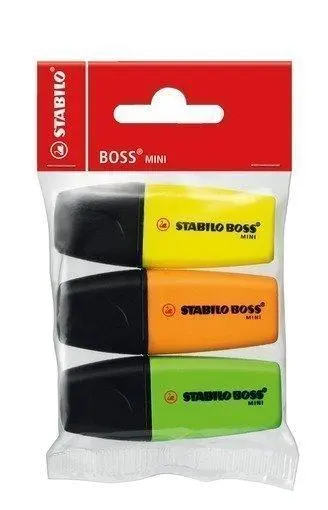 mini-pack stabilo boss 3x (geel/groen/oranje)
