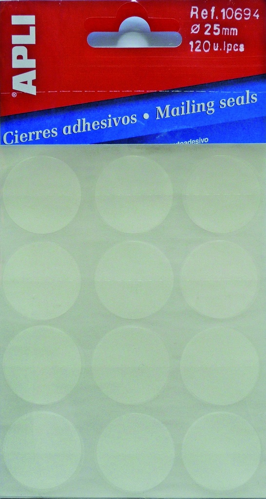 apli transp. etiket dia 25mm 120st