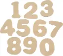 Pak Van 10 Cijfers Van 0 Tot 9, Hout, Van Elk 3 Stuks, 4Cm, 2.5Mm Dikte