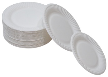 100 bord wit karton 18cm