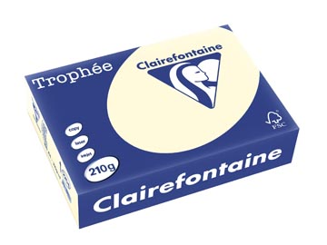 Clairefontaine Trophée Pastel, gekleurd papier, A4, 210 g, 250 vel, Ivoor