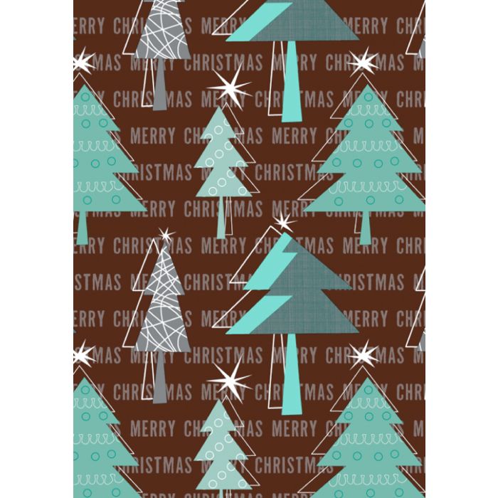 Geschenkpapier kerstbomen - 60cmx200m