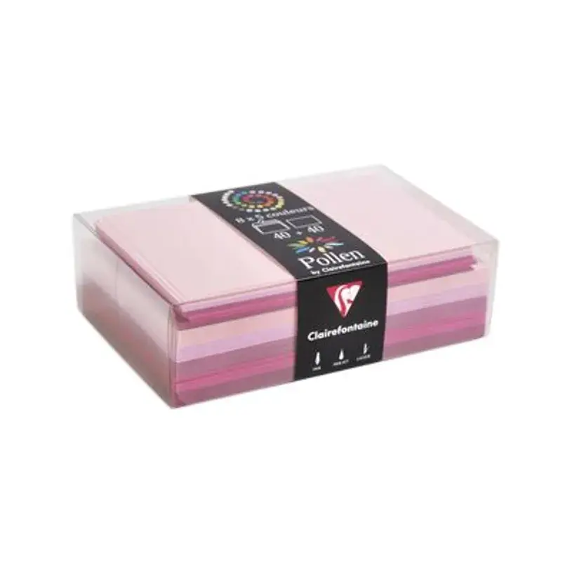 Correspondentieset 40 Kaarten (82X128Mm) + Enveloppen (90X140Mm ) - Huwelijk Assortiment, Roze