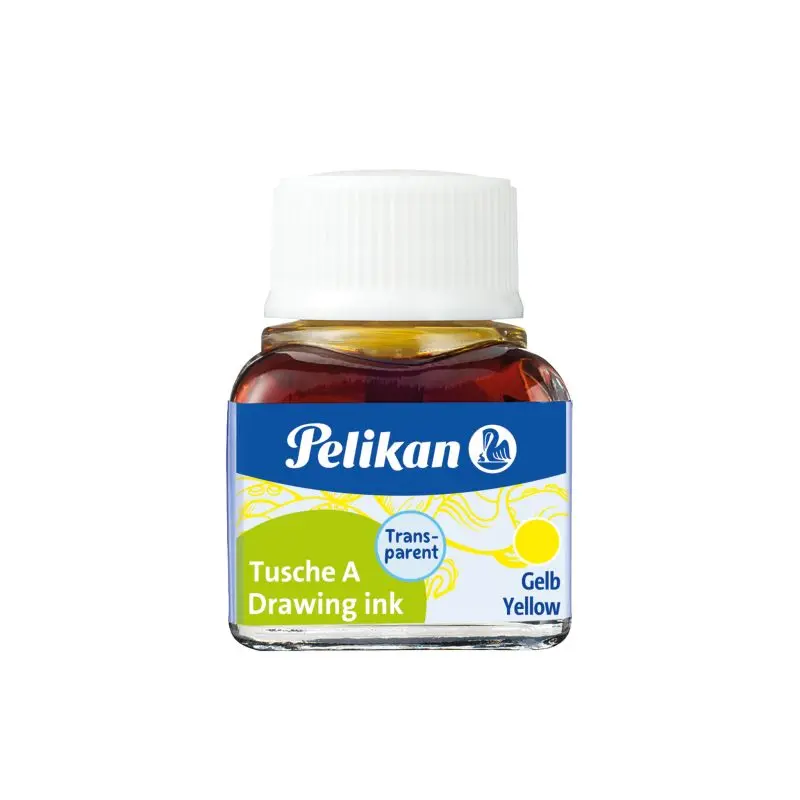 Tekeninkt oost-indische fles (geel)