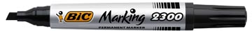 Permanent Stift Bic (Zwart, Schuine Punt)