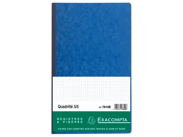 Exacompta Piqure/Register, 32X19,5Cm, Geruit 5X5, Verticaal, 80 Genummerde Blz 